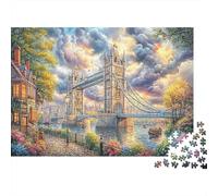 London Tower Bridge Recycled Paper Jigsaw Puzzle 1000 Piece Thames Riverside Memory Improvement Party Game Home Decor 70x50cm/1000pcs
