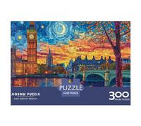 London Tower Bridge Thickened Wooden Jigsaw Puzzle Adults Fun 300 Pieces Stress Relief Toy Toy Intellectual Game Education Game Home Decoration Challenge Educational 300pcs (40x28cm)