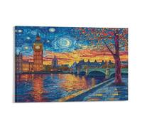 London Tower Bridge Wall Art Canvas Print Painting Wall Decor Set of Ornaments for Walls Bedroom Living Room 12x18inch(30x45cm)