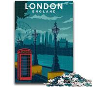 London Travel Poster 1000 Piece Jigsaw Puzzles for Teenagers Gifts, Educational Stress Relief Toy for Is Ideal As A Gift for The Whole Family 1000pcs(50x75cm)