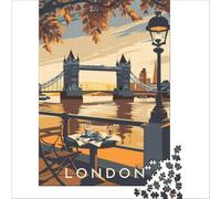 London Travel Poster jigsaw 1000 piece | a fun way to enjoy a quiet evening in a new home before unpacking all the moving boxes arrive to enjoy at home50x75cm