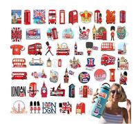 London Travel Stickers, British Theme Waterproof Decals, Waterproof Stickers for Hydroflaska, Water Bottles, Laptop, Computer, Skateboard, Car