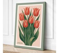 London Tulips Botanical Canvas Wall Art Print 30x20 Inch