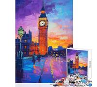 London Twilight Glow Puzzles for Teenagers 1000 Piece Secret Santa Gifts Difficult Challenge Educational Toy for Ages 14 And over size 38x26cm