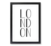London Typography Framed Print | A2 Black Framed Wall Art | Ready to Hang | Modern Positive Affirmations Picture | Living Room Bedroom Lounge Office