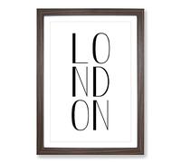 London Typography Framed Print | A2 Walnut Framed Wall Art | Ready to Hang | Modern Positive Affirmations Picture | Living Room Bedroom Lounge Office