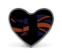 London UK Flag Badge Pin Brooch Heart Shape Button Aluminum Decor for Backpacks Hats