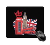 London UK Flag Bus Big Ben Square Mouse Mat Rubber Mousepad 18 * 22cm