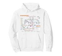 London UK Metro Train Railway - Souvenir Route Map Europe Pullover Hoodie