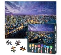 London UK Skyline Jigsaw Puzzle 1000 Pieces for Adults Greater London Cityscape Puzzle Iconic Bridge and Urban Landscape Wall Art Home Decor Challenge 27.5x19.7 Inch