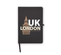 London UK United Kingdom Big Ben Symbol Notebook, Blank Pages, Faux Leather Cover, Planner, Journal, Workbook
