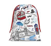 London Ultra Soft Velvet Gift Bag, Comfortable To The Touch, Reusable