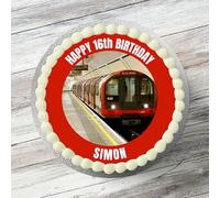 London Underground Personalised Edible Icing Cake Topper, 7.5" Round