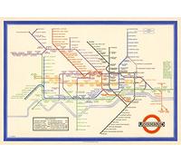 London Underground Poster | Harry Beck's Tube map | Vintage London Print | 1933 | Antique British Map | Retro Subway Map | UK Wall Art (200gsm Satin Paper, A1: 33.1 x 23.4 in)