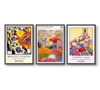 London Underground - Set of 3 Prints, Vintage Travel Wall Art, Retro Postcard Poster, Home Decor Gift Idea, Archival Matte, A3 (Framed) - 42x29.7cm