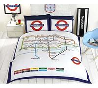 London Underground Single Quilt Duvet Cover and Pillowcase Bedding Bed Set