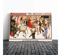 London Underground to Wood Lane Canvas Print | Gallery Wrapped 30mm Frame Wall Art | 20x14 inches | Ready to Hang | Modern Landscape Picture | Living Room Bedroom Lounge Office