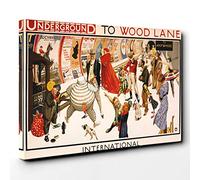 London Underground to Wood Lane Canvas Print | Gallery Wrapped 30mm Frame Wall Art | 30x20 inches | Ready to Hang | Modern Landscape Picture | Living Room Bedroom Lounge Office