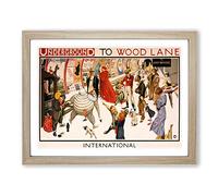 London Underground To Wood Lane Vintage Framed Print | A2 Oak Framed Wall Art | Ready to Hang | Classic Nature Picture | Living Room Bedroom Lounge Office