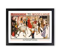 London Underground To Wood Lane Vintage Framed Print | A3 Black Framed Wall Art | Ready to Hang | Classic Nature Picture | Living Room Bedroom Lounge Office
