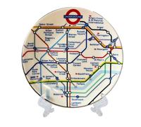 London Underground Tube Map Decorative Plate Official Licensed | Round Porcelain Display Plate with Stand | London Souvenir Gift | 12cm or 20cm (12 CM)