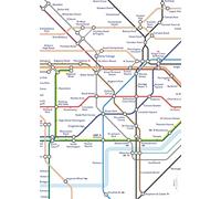 London Underground Tube Map Wrapping Paper and Tags Souvenir Giftwrap | 2 Folded Sheets and 2 Printed Tags