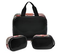 London Union Jack Vintage Makeup Bag for Women Men, Translucent Cosmetic Bag Wash Pouch Shower Bag 3 Pcs Travel Toiletry Toiletries Cosmetic Organizer