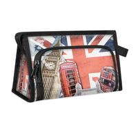 London Union Jack Vintage Travel Toiletry Bag for Women Men Girls Boys Multifunctional Makeup Pouch Bag Wash Toiletries Cosmetic Organizer Shower Bag