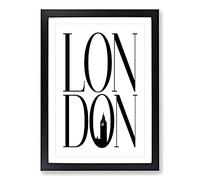 London V2 Typography Framed Print | A2 Black Framed Wall Art | Ready to Hang | Modern Positive Affirmations Picture | Living Room Bedroom Lounge Office