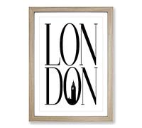 London V2 Typography Framed Print | A2 Oak Framed Wall Art | Ready to Hang | Modern Positive Affirmations Picture | Living Room Bedroom Lounge Office