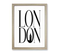 London V2 Typography Quote Framed Print | A2 Oak Framed Wall Art | Ready to Hang | Modern Positive Affirmations Picture | Living Room Bedroom Lounge Office