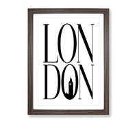 London V2 Typography Quote Framed Print | A2 Walnut Framed Wall Art | Ready to Hang | Modern Positive Affirmations Picture | Living Room Bedroom Lounge Office