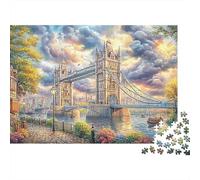 London View 1000 Pieces Eco-friendly Material Tower Bridge Puzzles for Seniors Easy to Assemble Gift for Her Zero-gap Fit 70x50cm/1000pcs