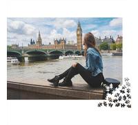 London View Jigsaw Puzzle 1000 Pieces Recycled Paper River Bank Jigsaw Puzzles Educational Game Challenge Fun Family Game for Adults And Age 10 52x38cm/1000pcs