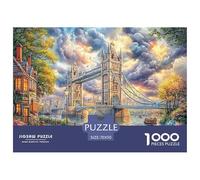 London View Jigsaw Puzzle for Adults Kids: Tower Bridge over River Scene Age 12 Years Up Educational Game 70x50cm/1000pcs