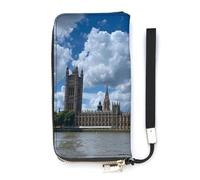 London View of Westminster Bridge with Thames River Slim Wallet for Women Long Purse Cute Clutch Wristlet Handbag Card Holders
