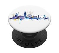 London, Wanderlust, Big Ben, Skyscraper, Watercolor,Traveler PopSockets Swappable PopGrip