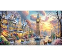 London-Winter-Scene Adult Jigsaws Puzzle 1000 Piece Educational Games Fun Present & Activity for Home Challenging Puzzles for Relaxation, Creativity & Gift Giving 38x26/1000pcs