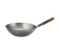 London Wok Carbon Steel Flat Base Stir Fry Pan - Traditional Chinese Wok for Gas & Induction Hobs - Hand Wash Only - 10", 12", 13", 14" Sizes for High Heat Cooking, Deep Frying, Searing (10 Inch)