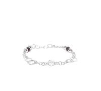 London Womens Silver-Toned Rhodium-Plated Beaded Link Bracelet