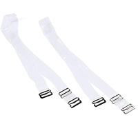 LondonExpress 2 Pair Clear Invisible Bra Straps Adjustable Detachable Transparent Metal Hook Soft Replacement Shoulder Non-Slip for Women Strapless Bras, One Size