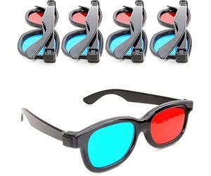 LondonExpress 3D Glasses Black Frame For Dimensional Anaglyph TV DVD Any Screen Red Blue Simple Style 3D Movie Game Extra Upgrade UK (5 pieces 3D glasses)