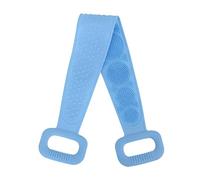 LondonExpress Silicon Silicone Long Body Cleaning Double Sided Back Scrubber Bath Bathing Brush Shower Belt Invigorate Skin Long Lasting Exfoliating Silicone Towel Shower Massage Extra Long (Blue)