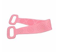 LondonExpress Silicon Silicone Long Body Cleaning Double Sided Back Scrubber Bath Bathing Brush Shower Belt Invigorate Skin Long Lasting Exfoliating Silicone Towel Shower Massage Extra Long (Pink)
