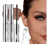 Londonget - Londonget Mascara, Waterproof Long 3d Curling Mascara, Long-Lasting 4d Silk Fiber Lash Enhancer, Long-Lasting, Sweat-Proof, Lengthening, Quick-Drying And Reuse (Brun*2)