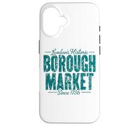 London's Historic Borough Market Since 1756 Aged Green Print Case for iPhone 16