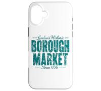 London's Historic Borough Market Since 1756 Aged Green Print Case for iPhone 16 Plus