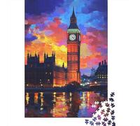 London's Sunset Glow 1000-Piece Adult Jigsaw Puzzle, 52x38cm/1000pcs; Smooth White Cardboard Pieces; A Shared Activity for Friends Or Family