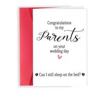 Londue Wedding Card for Dog Owner, Wedding Gifts for Dog Parents from the Dog, Congratulations to My Parents- Can I Still Sleep on the Bed