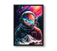 Lone Astronaut on Mars Art, Sci-Fi Cosmic Poster, Planet Space Wall Art, Cosmos Stars Nebula Print, NASA Home Decor, Gift idea, Archival Matte, A3 (Print Only) - 42x29.7cm